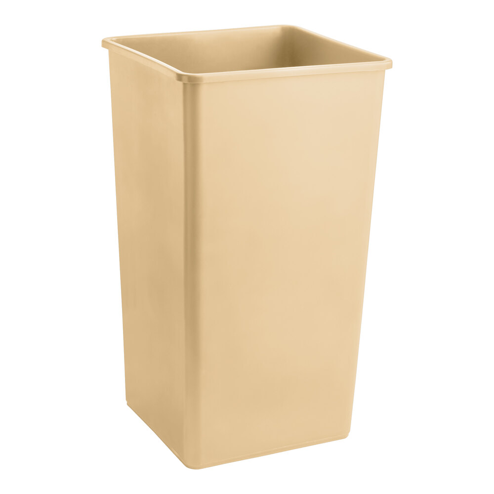 Lavex 50 Gallon Beige Square Trash Can