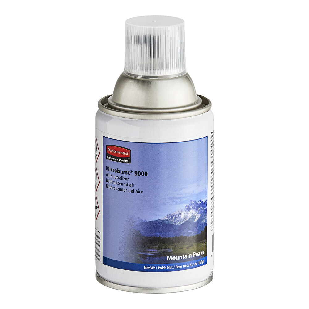 Rubbermaid® FG4012461 Microburst 9000 Mountain Peaks Metered Aerosol Air Freshener System Refill