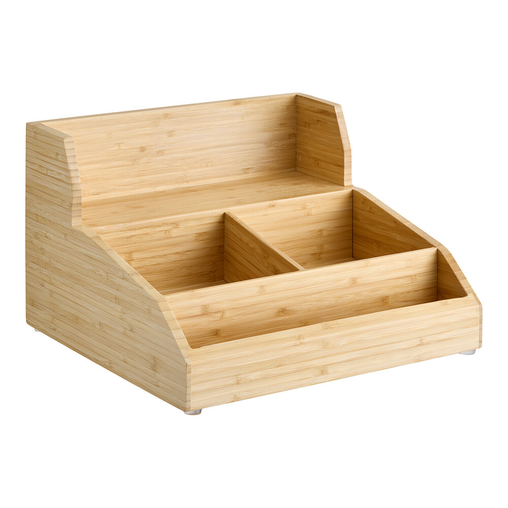 Cal-Mil 2019-60 Bamboo Condiment Organizer - 15" x 14" x 9 1/2"