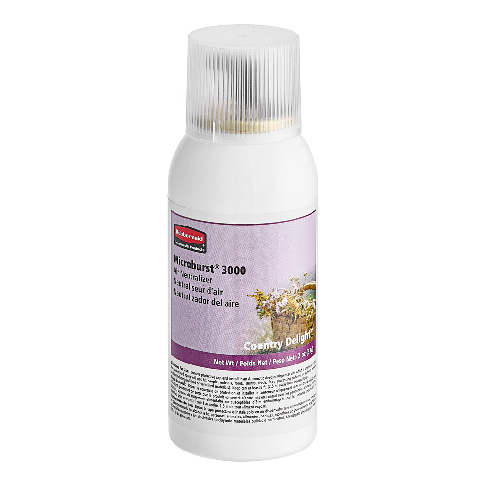 Rubbermaid® FG4012591 Microburst 3000 Country Delight Metered Aerosol Air Freshener System Refill