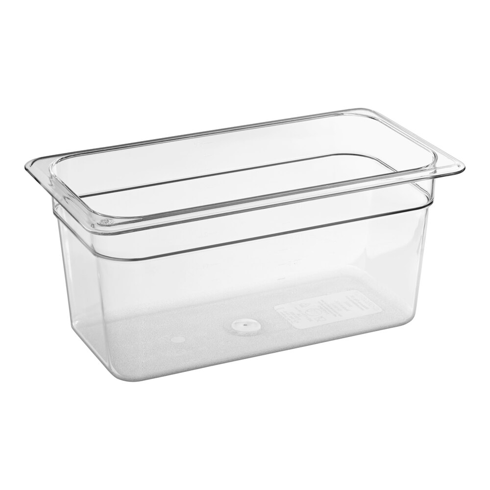 Carlisle 3066207 StorPlus 1/3 Size Clear Polycarbonate Food Pan - 6" Deep