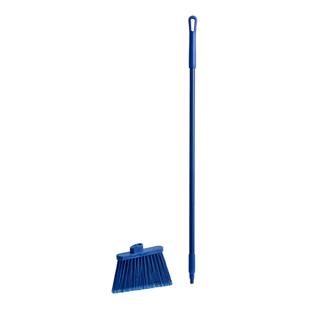 Carlisle 41082EC14 Sparta Duo-Sweep 12" Angled Broom with Blue Flagged Bristles and 48" Handle
