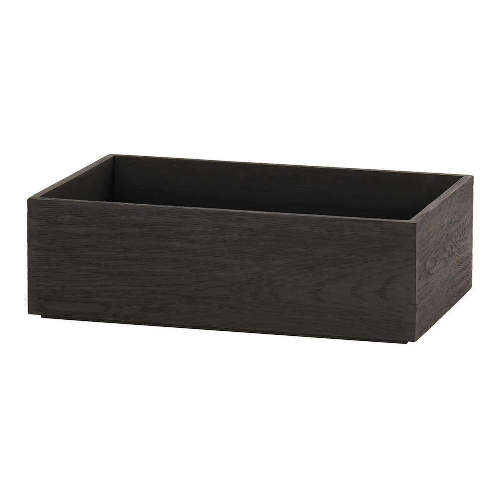Cal-Mil Brooklyn 12" x 20" x 6" Black Full-Size Tall Wood Tray 23106-12206-13
