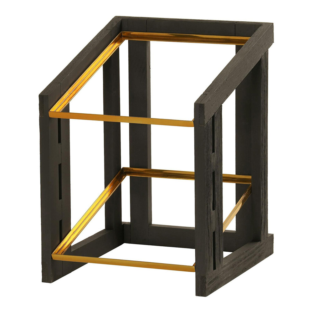 Cal-Mil Brooklyn 12 1/2" x 14" x 17 1/2" Black Wood Half-Size 2-Tier Merchandise Display