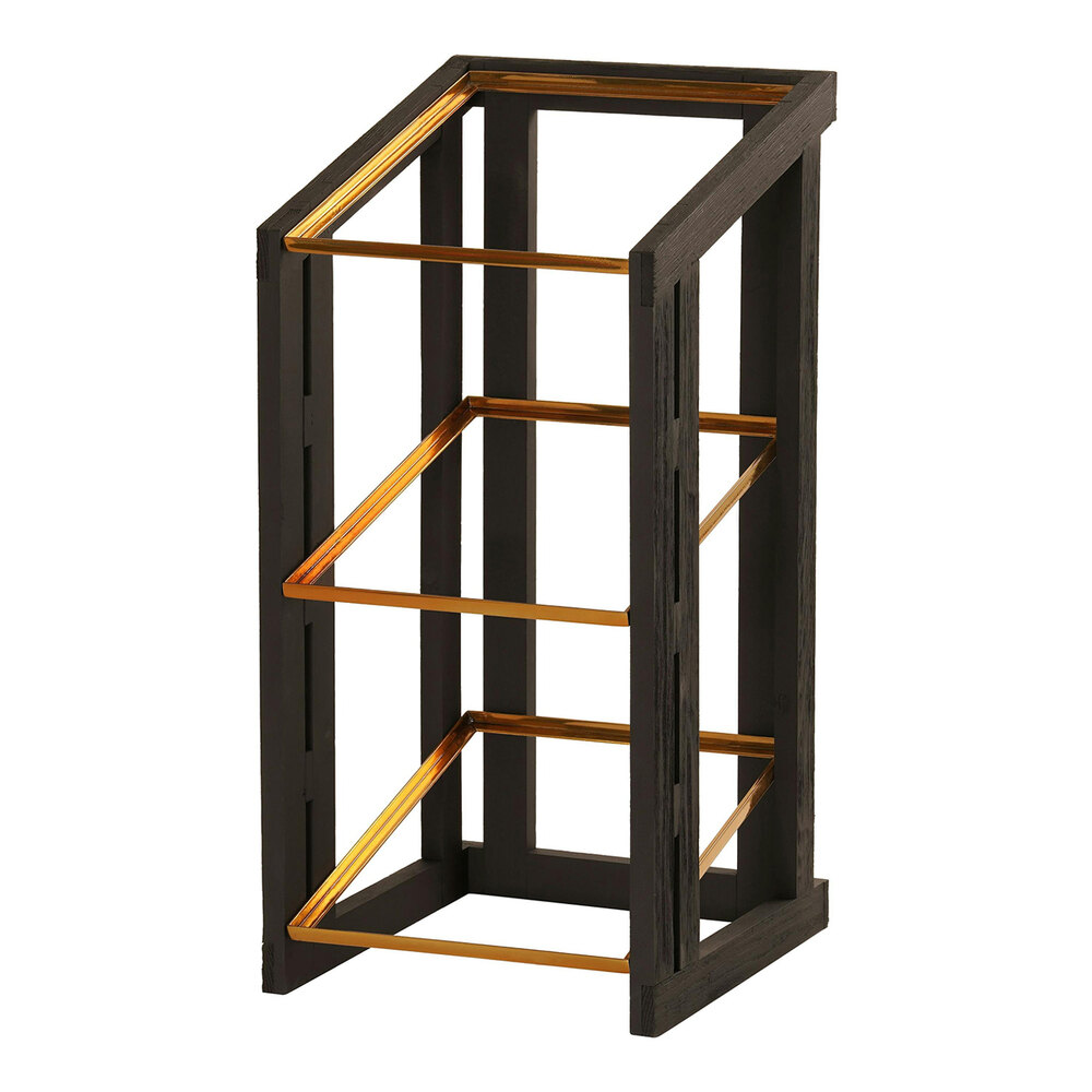 Cal-Mil Brooklyn 12 1/2" x 14" x 27 1/4" Black Wood Half-Size 3-Tier Merchandise Display