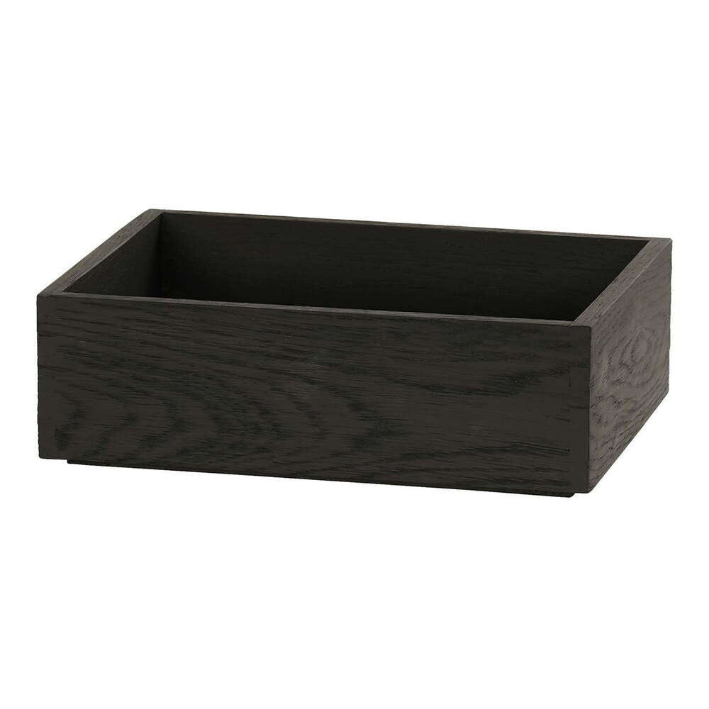 Cal-Mil Brooklyn 10" x 12" x 3" Black Half-Size Medium Wood Tray 23106-10123-13