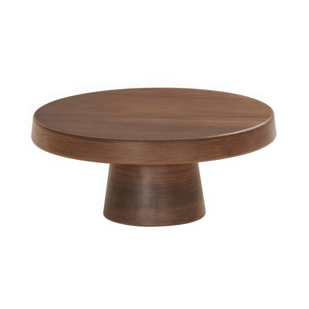 Cal-Mil 12 1/4" x 4 1/4" Round Walnut Melamine Cake Pedestal