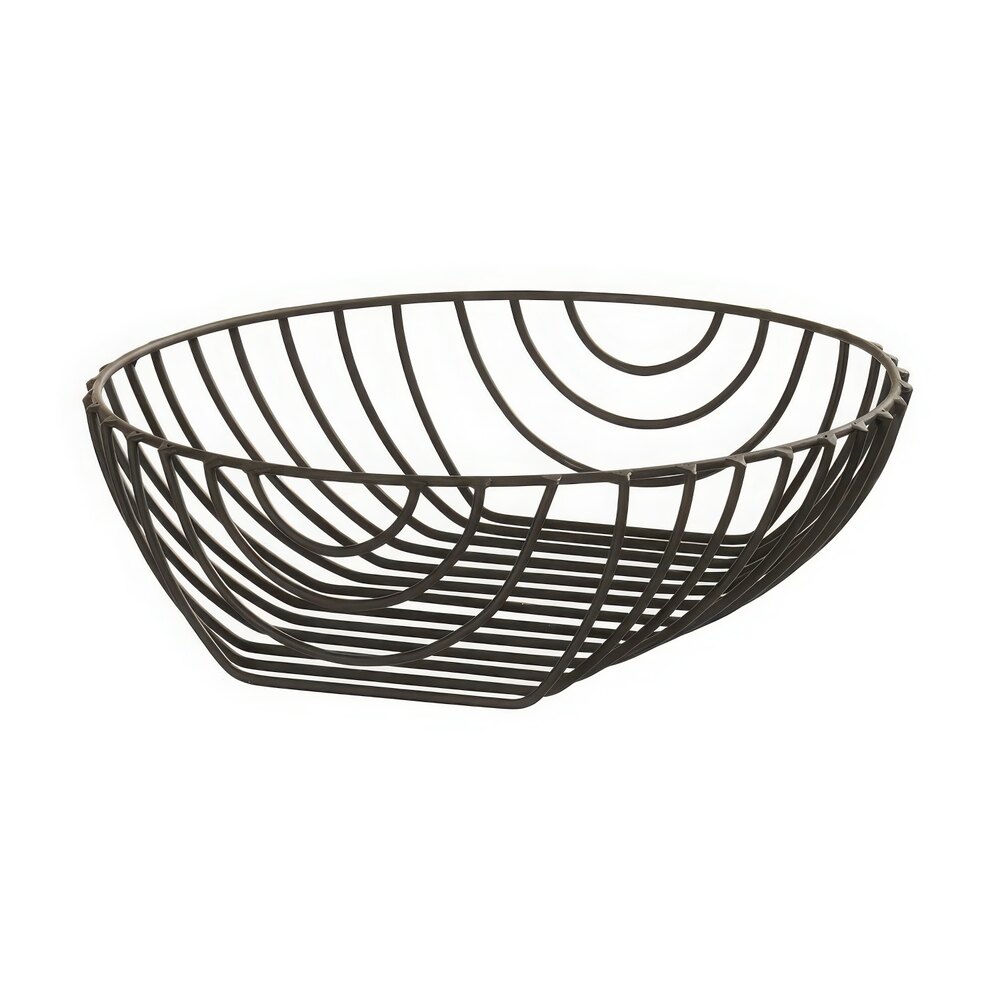 Cal-Mil Madison 14 1/4" x 4 1/4" Black Round Coupe Wire Basket 23758-14-13