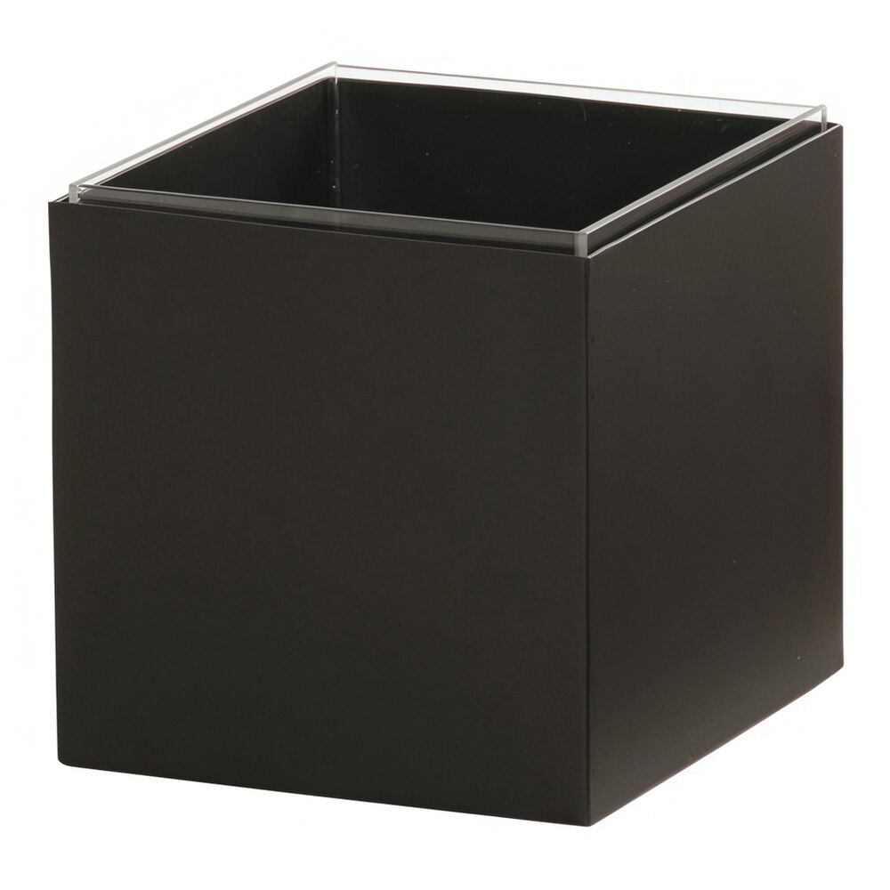 Cal-Mil Onyx 7" x 6" x 6" Black Powder-Coated Metal Ice Housing / Condiment Holder 23855-13