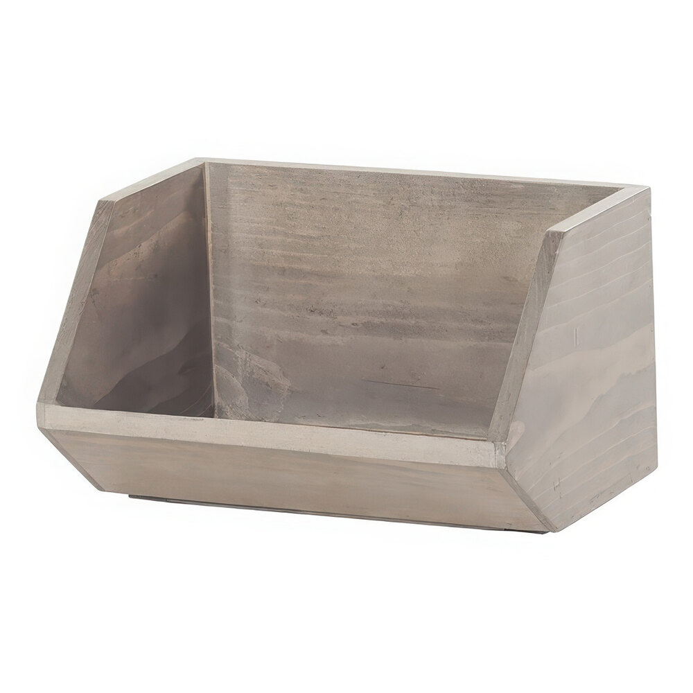 Cal-Mil Aspen 12" x 9" x 7" Gray-Washed Pine Wood Angled Merchandiser Box Top 23762-9-110