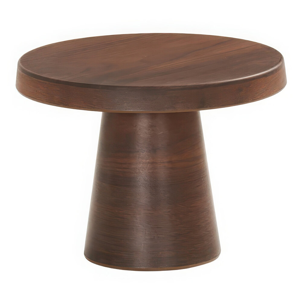 Cal-Mil 10 1/4" x 7 1/2" Round Walnut Melamine Cake Pedestal