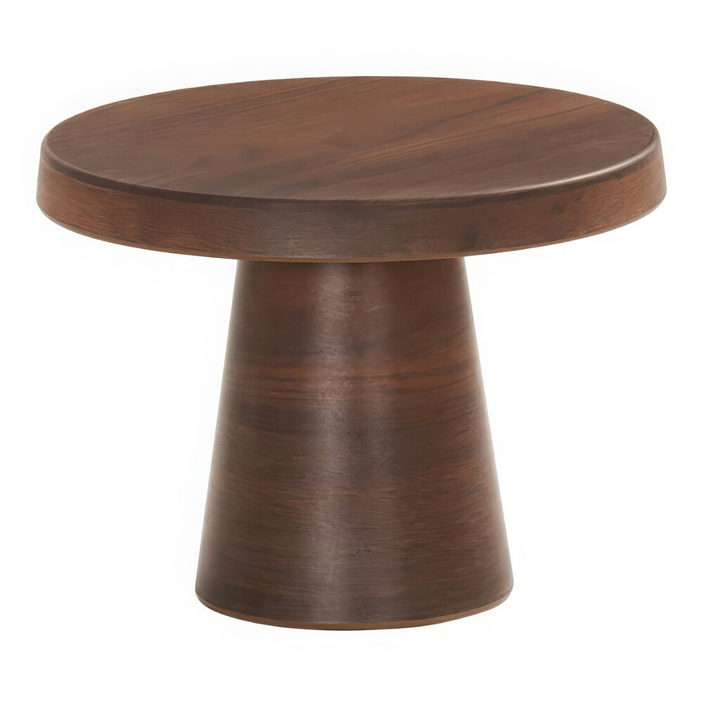 Cal-Mil 12 1/4" x 7 1/4" Round Walnut Melamine Cake Pedestal