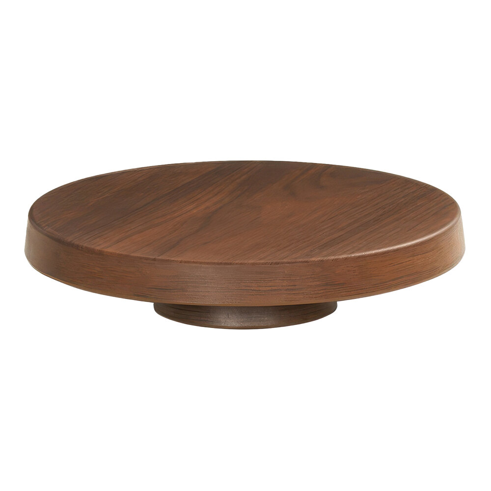 Cal-Mil 10 1/4" x 2 1/4" Round Walnut Melamine Cake Pedestal