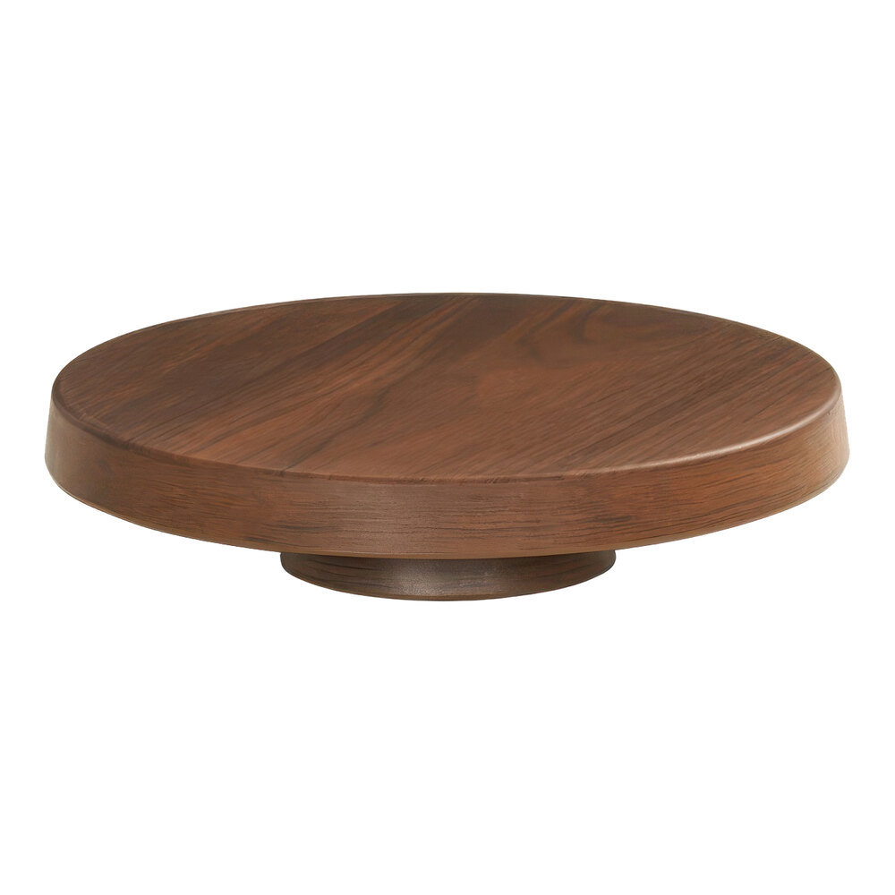 Cal-Mil 12 1/4" x 2 1/4" Round Walnut Melamine Cake Pedestal