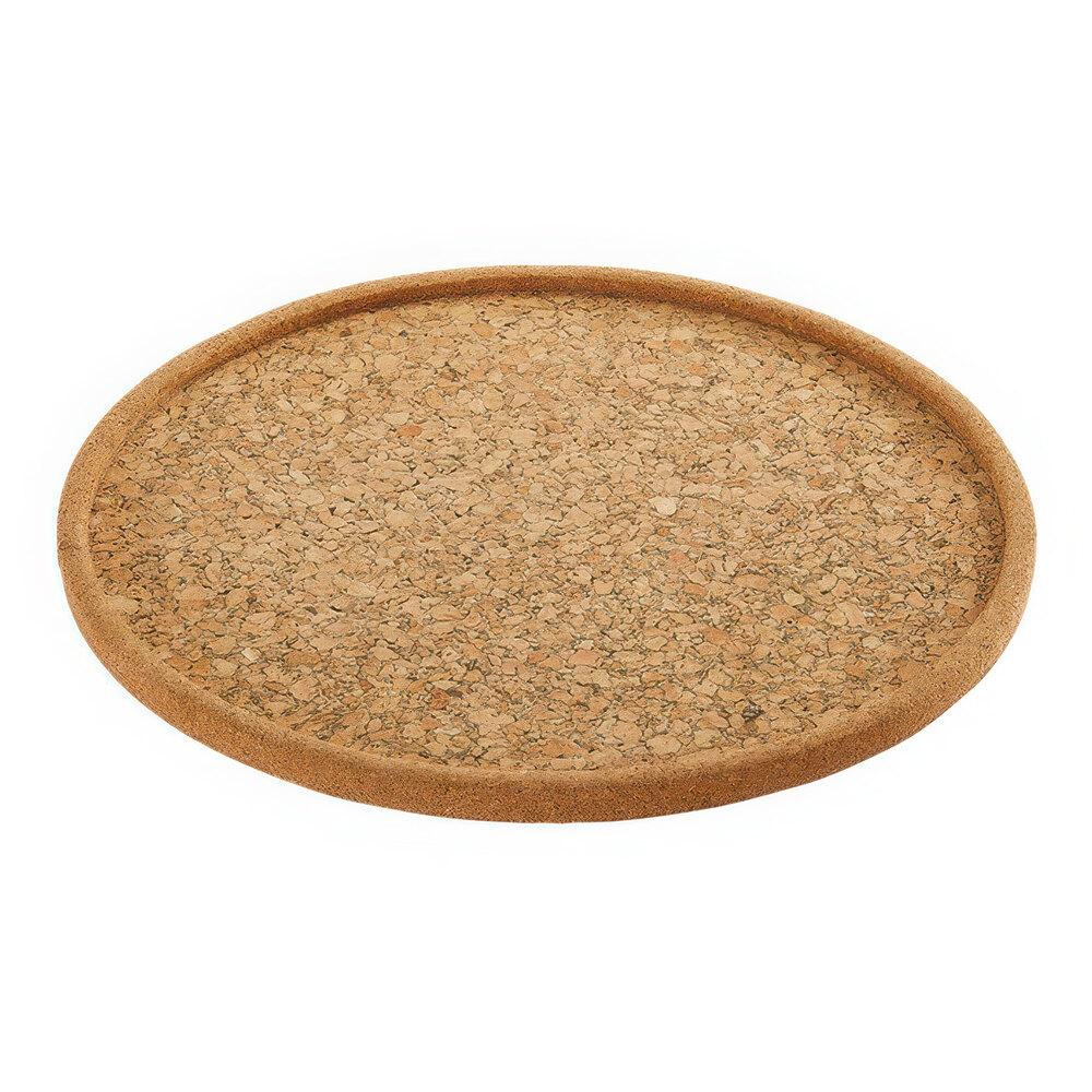 American Metalcraft 14" Round Non-Skid Cork Bar / Serving Tray CKBT14 - 6/Case