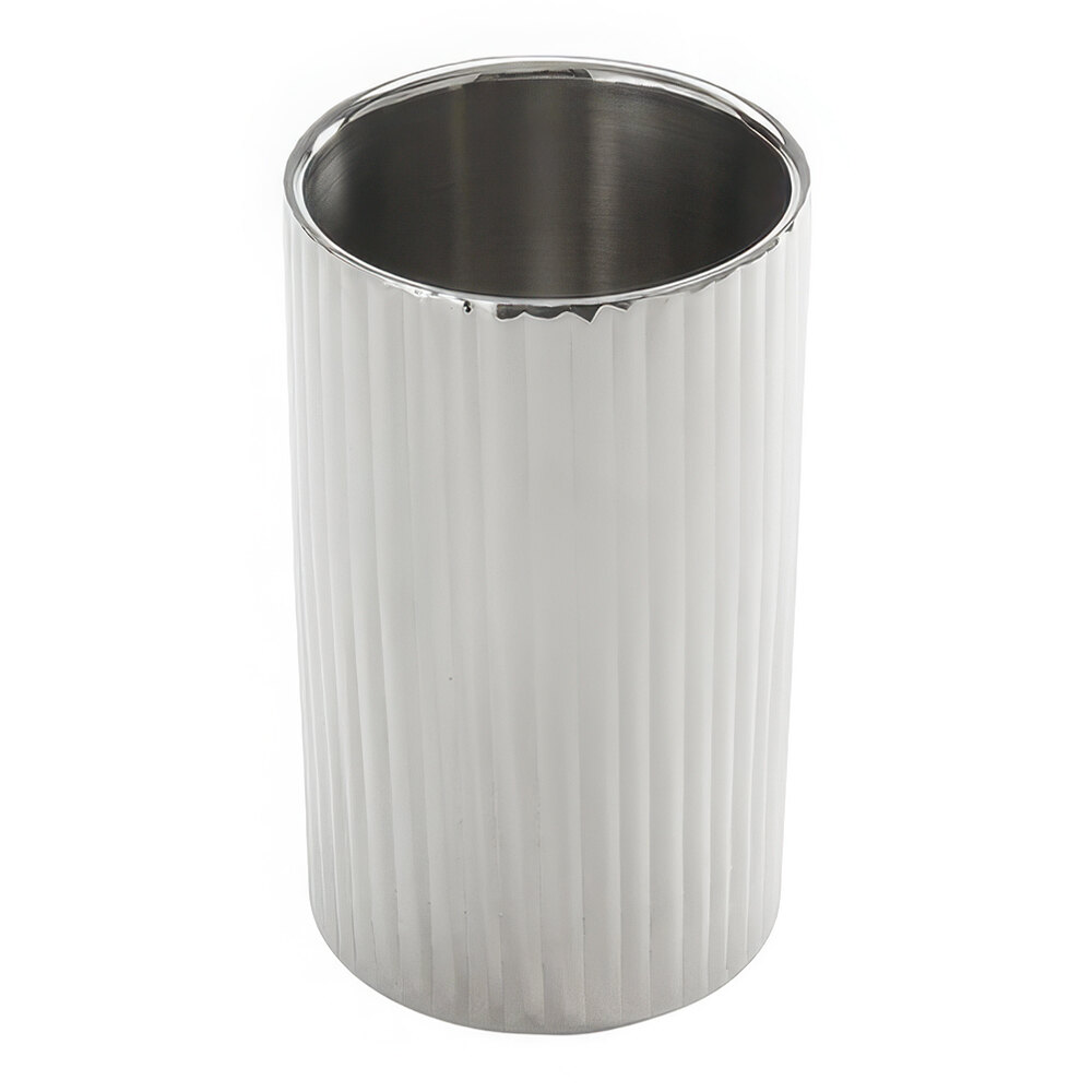 American Metalcraft 4 3/4" Double-Wall Fluted Stainless Steel Wine Cooler SWCF4 - 8/Case