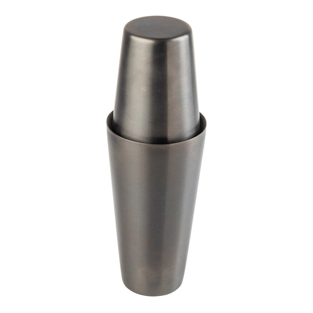 Tablecraft 18 oz. Gunmetal Stainless Steel 2-Piece Boston Shaker Set 11869 - 3/Case