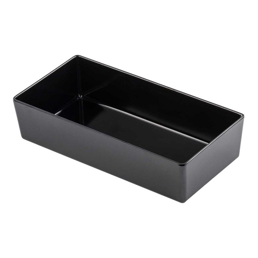 Tablecraft Simple Solutions Third Size 3" Deep 3.25 qt. Black Melamine Straight Sided Bowl 12546 - 8/Case