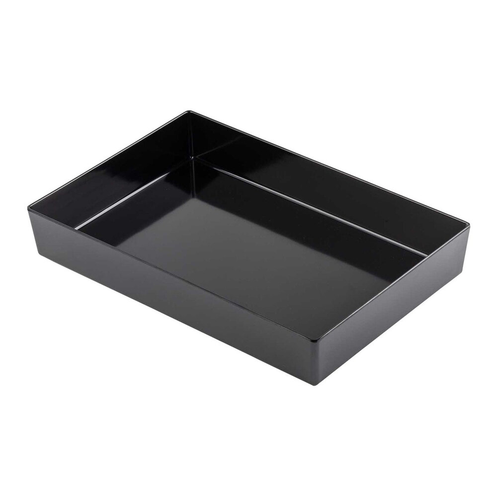 Tablecraft Simple Solutions Full Size 3" Deep 10 Qt. Black Melamine Straight Sided Bowl 12543 - 4/Case