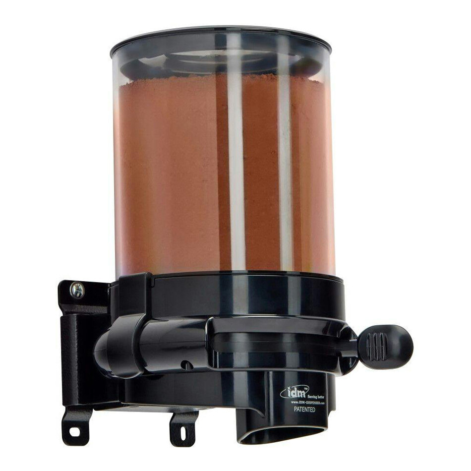 Cal-Mil 3531-1-13 Black Wall Mount 1.5 Liter Single Canister Powder Dispenser