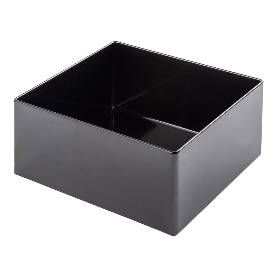 Tablecraft Simple Solutions Half Size 5" Deep 8.75 qt. Black Melamine Straight Sided Bowl 12551 - 4/Case