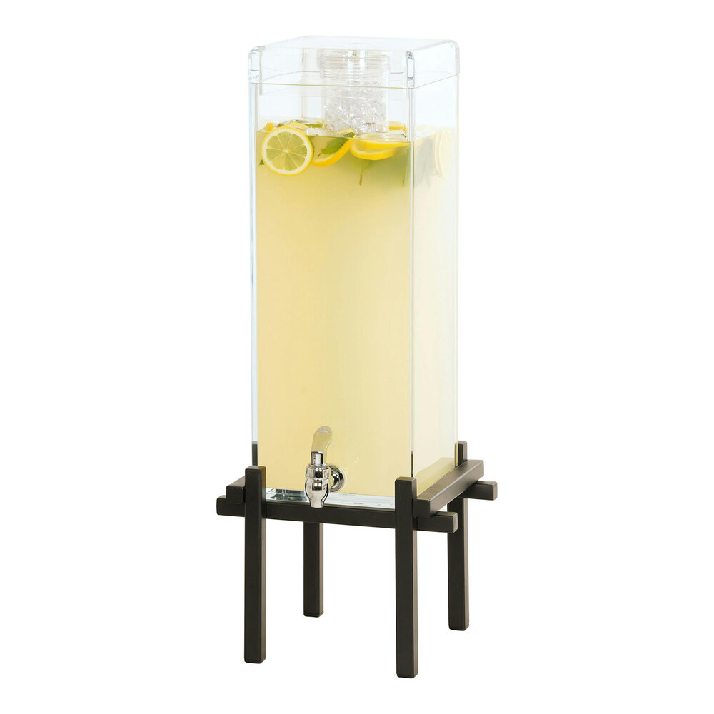 Cal-Mil 1132-3-13 One By One Black 3 Gallon Beverage Dispenser with Ice Chamber