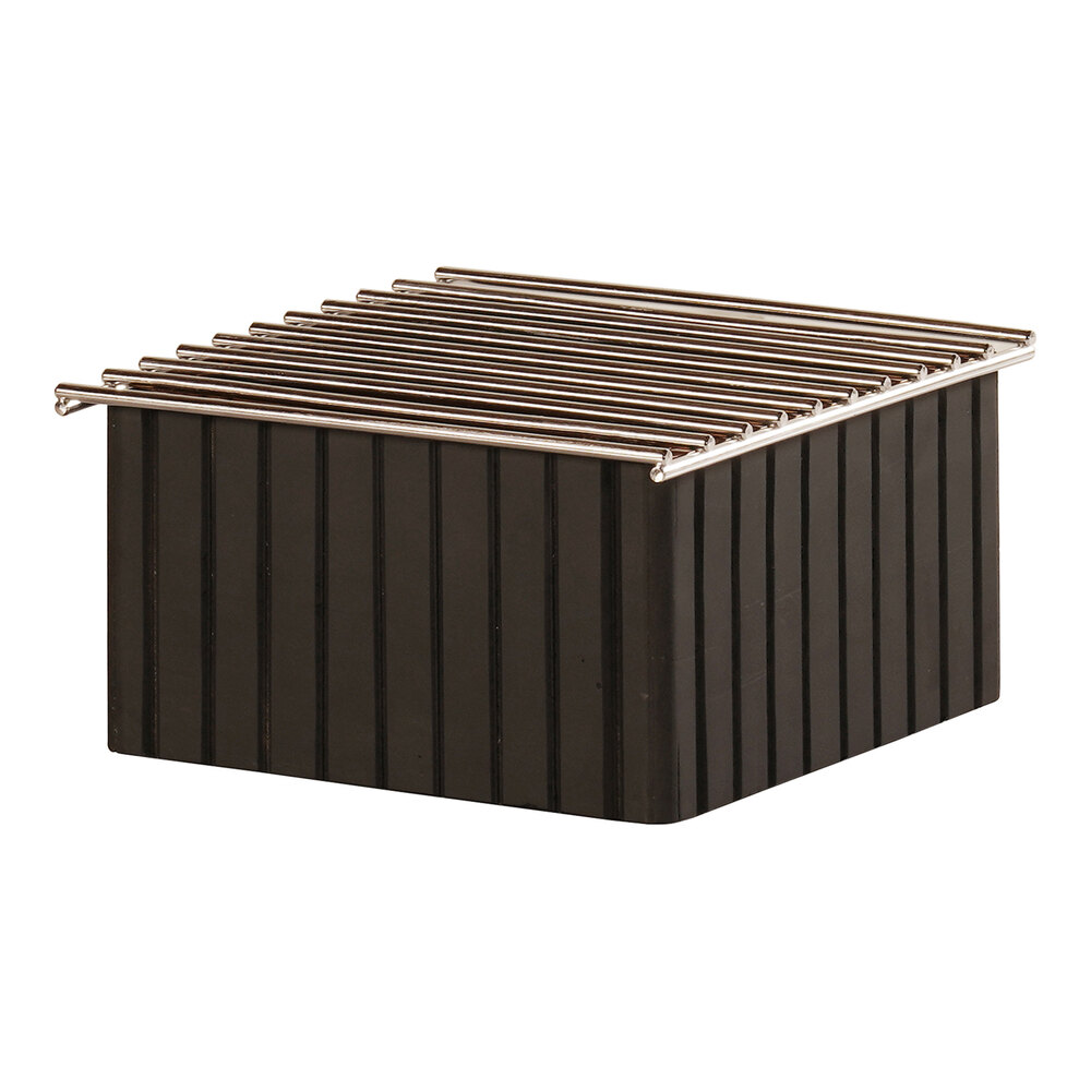 Cal-Mil Brooklyn 10 1/4" x 10" x 7 1/4" Black Ribbed Wood Chafer Alternative 23785-13