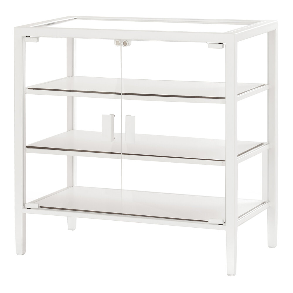 Cal-Mil Juno 26 1/4" x 14" x 26" 3-Tier White Metal Bakery Display Case 22023-26-15