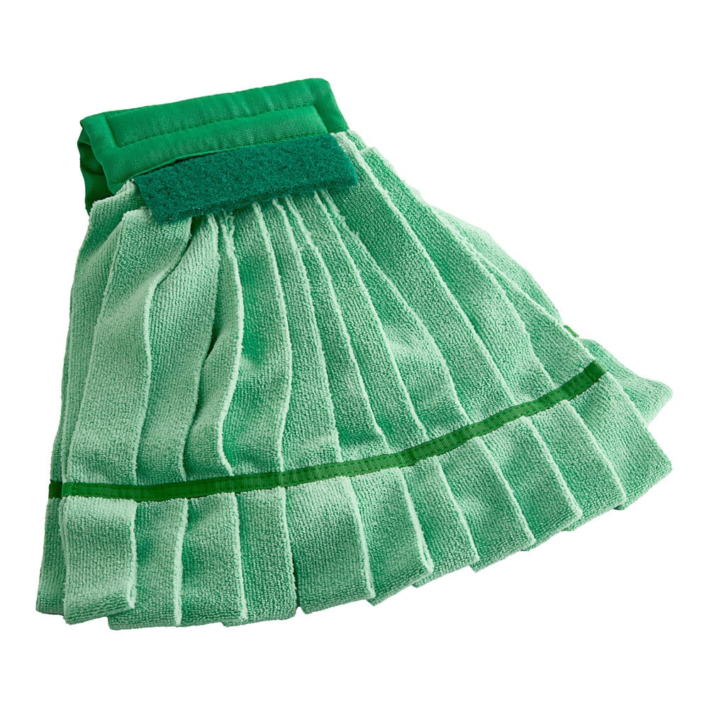 Lavex 9 oz. Green Microfiber Strip Mop with 5" Green Headband