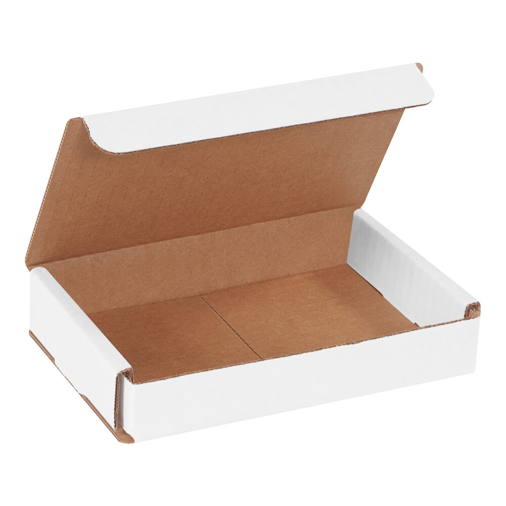 Lavex 6" x 4" x 1" White Tuck Top Corrugated Mailer - 50/Case