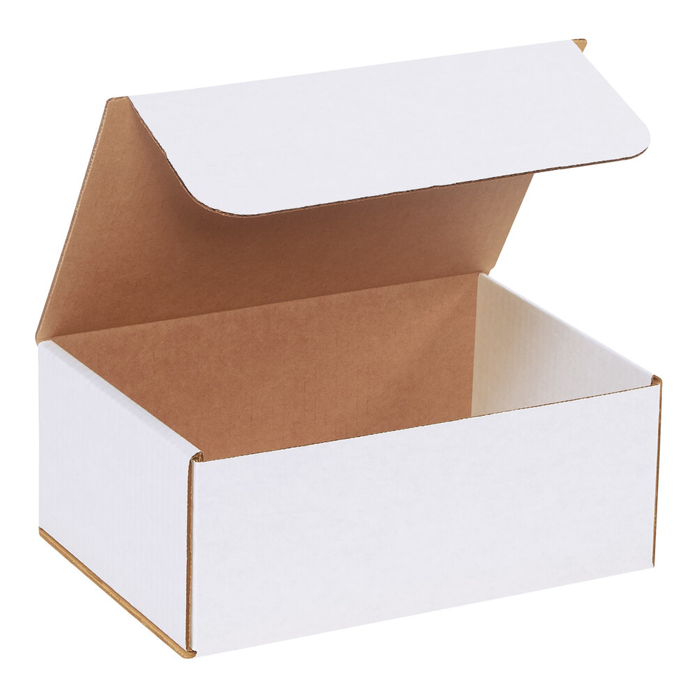 Lavex 10" x 7" x 4" White Tuck Top Corrugated Mailer - 50/Case