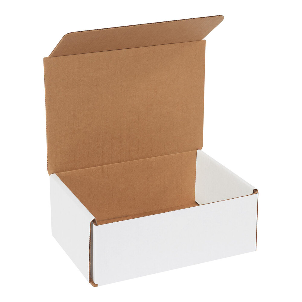 Lavex 8" x 6" x 3" White Tuck Top Corrugated Mailer - 50/Case