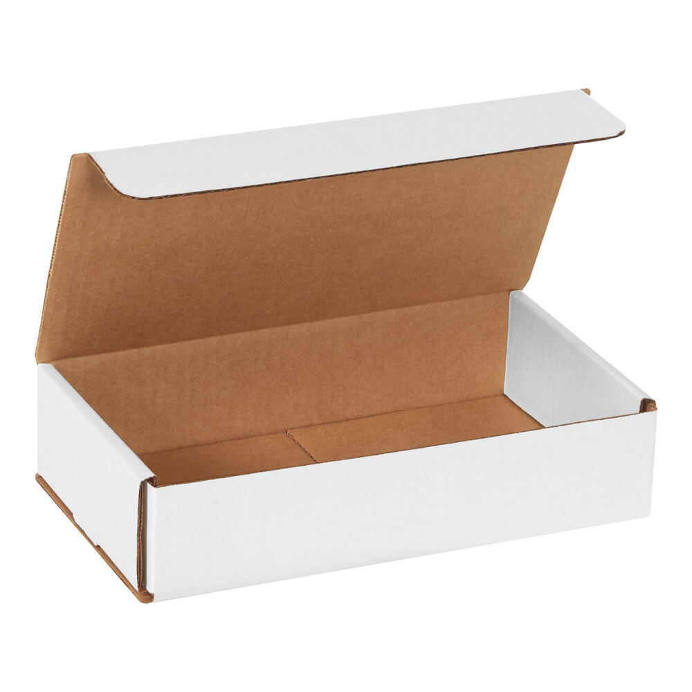Lavex 9" x 5" x 2" White Tuck Top Corrugated Mailer - 50/Case