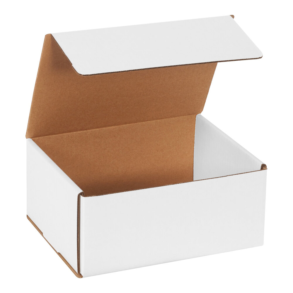 Lavex 9" x 7" x 4" White Tuck Top Corrugated Mailer - 50/Case