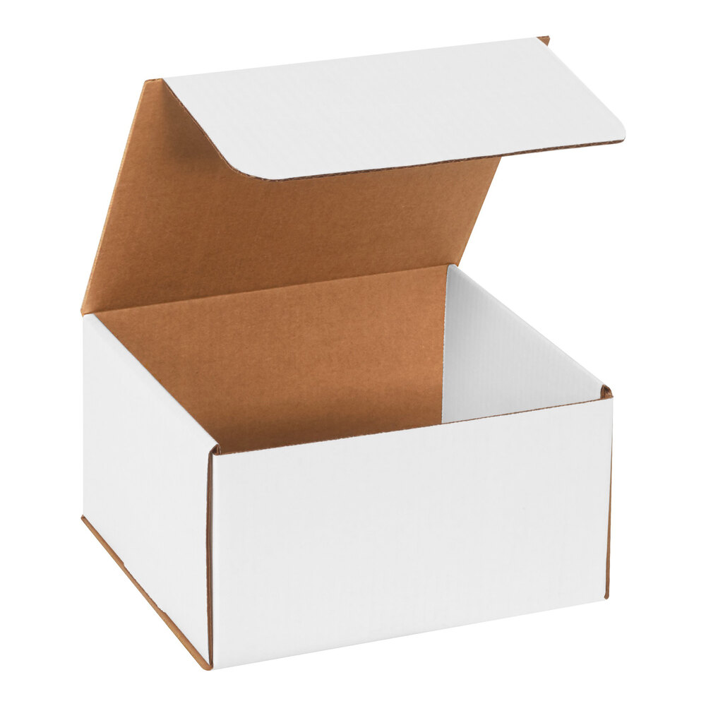 Lavex 9" x 8" x 5" White Tuck Top Corrugated Mailer - 50/Case