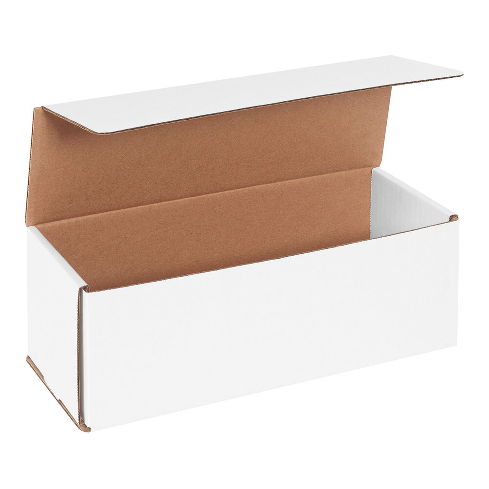 Lavex 11" x 4" x 4" White Tuck Top Corrugated Mailer - 50/Case