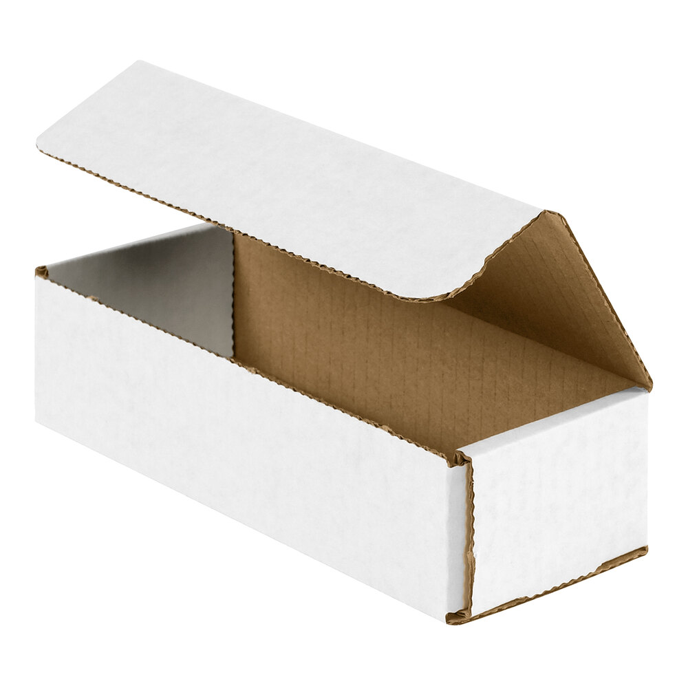 Lavex 8" x 2" x 2" White Tuck Top Corrugated Mailer - 50/Case