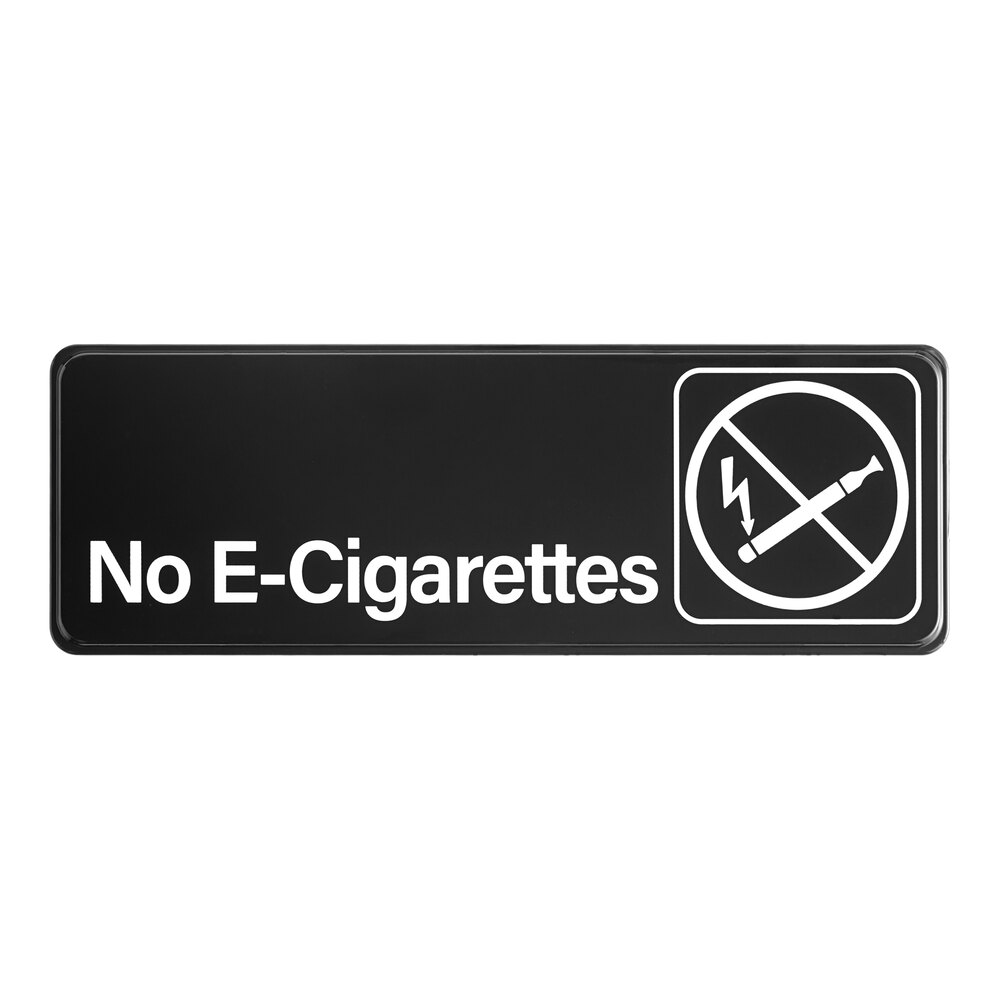 Lavex 9" x 3" Black and White No E-Cigarettes Sign