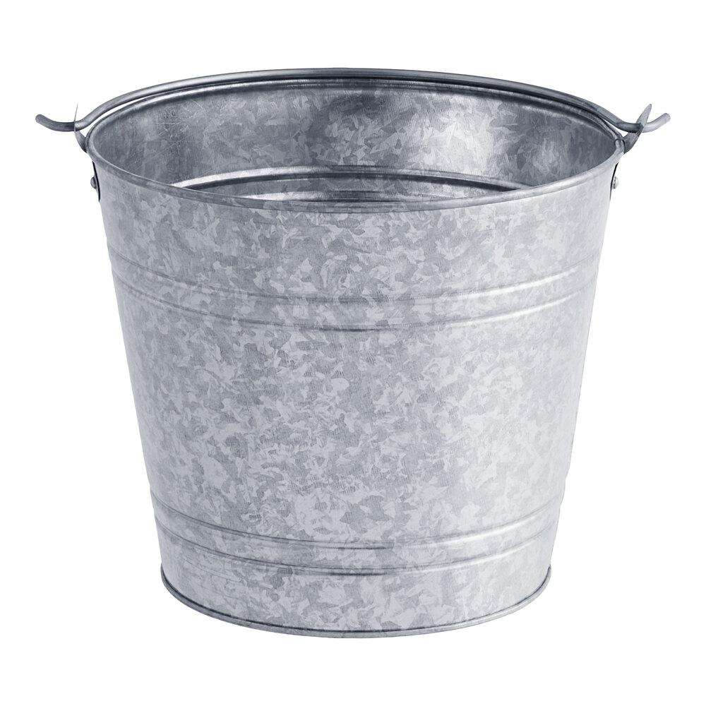 American Metalcraft PTUB87 8" x 7" Round Galvanized Metal Bucket / Pail