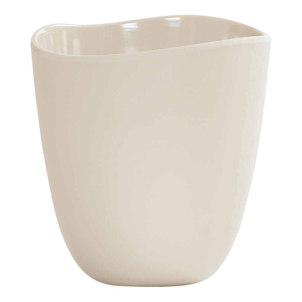 Cal-Mil Bali 48 oz. Ivory Irregular Round Melamine Dressing Crock - 6/Case