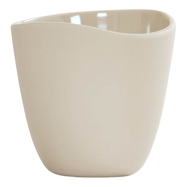 Cal-Mil Bali 24 oz. Ivory Irregular Round Melamine Dressing Crock - 6/Case