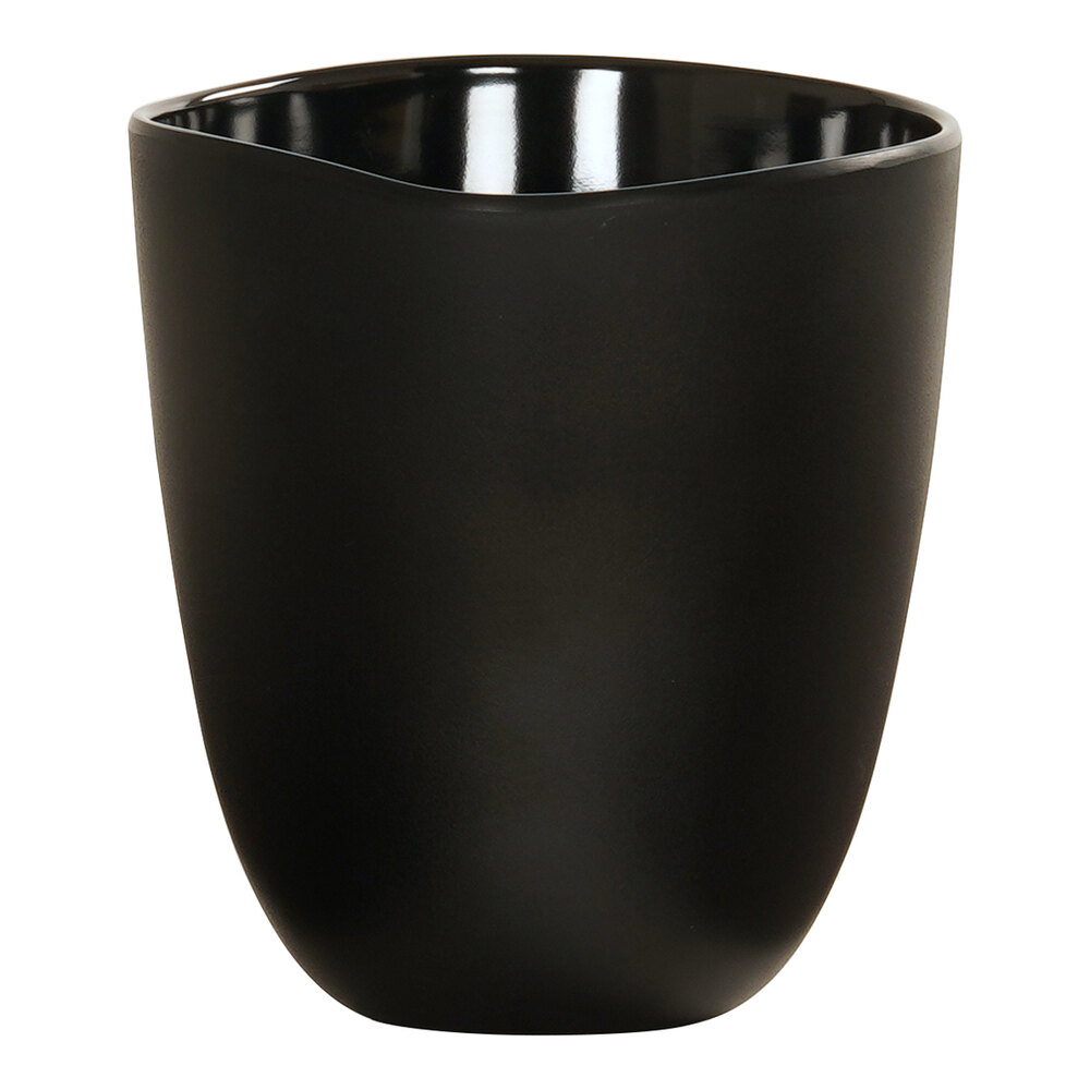 Cal-Mil Bali 96 oz. Black Irregular Round Melamine Dressing Crock - 6/Case