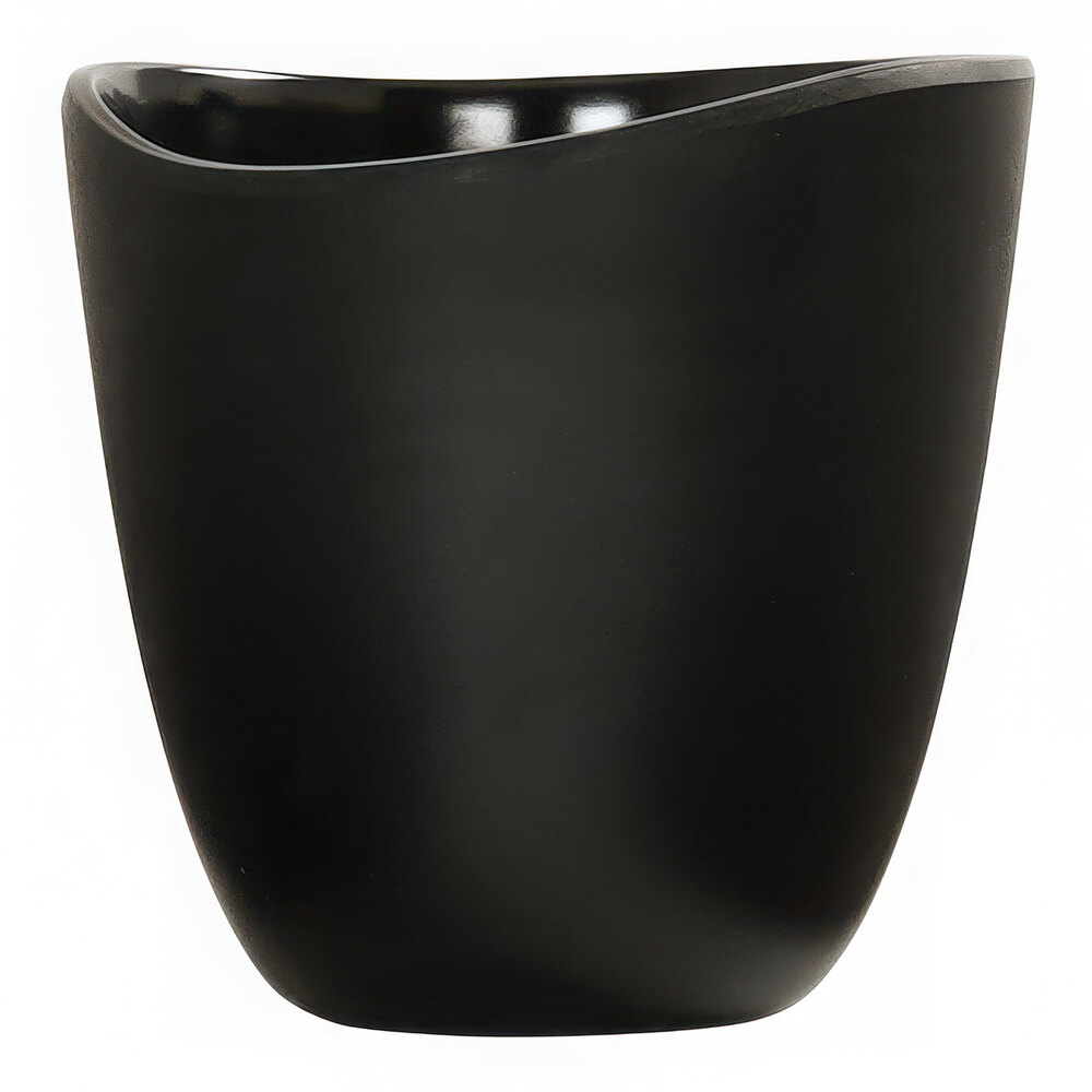 Cal-Mil Bali 24 oz. Black Irregular Round Melamine Dressing Crock - 6/Case