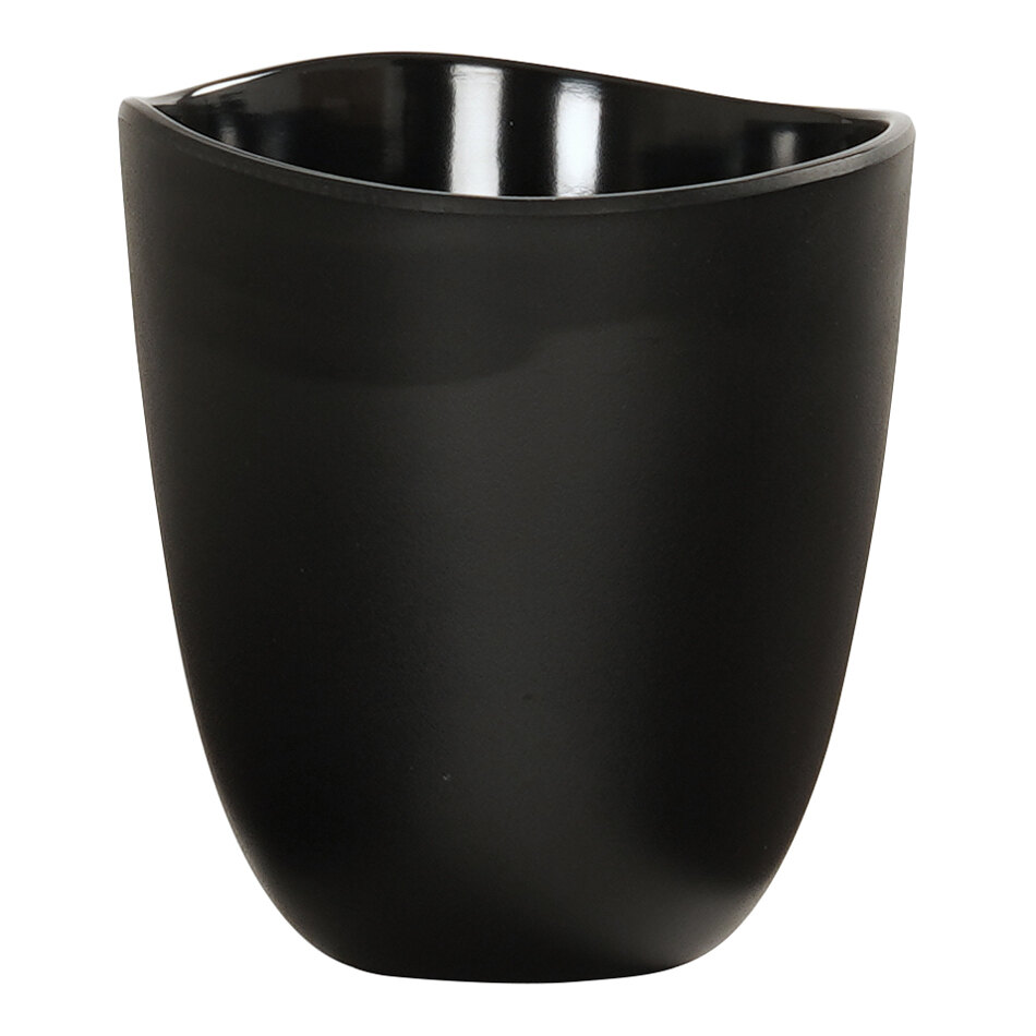 Cal-Mil Bali 48 oz. Black Irregular Round Melamine Dressing Crock - 6/Case