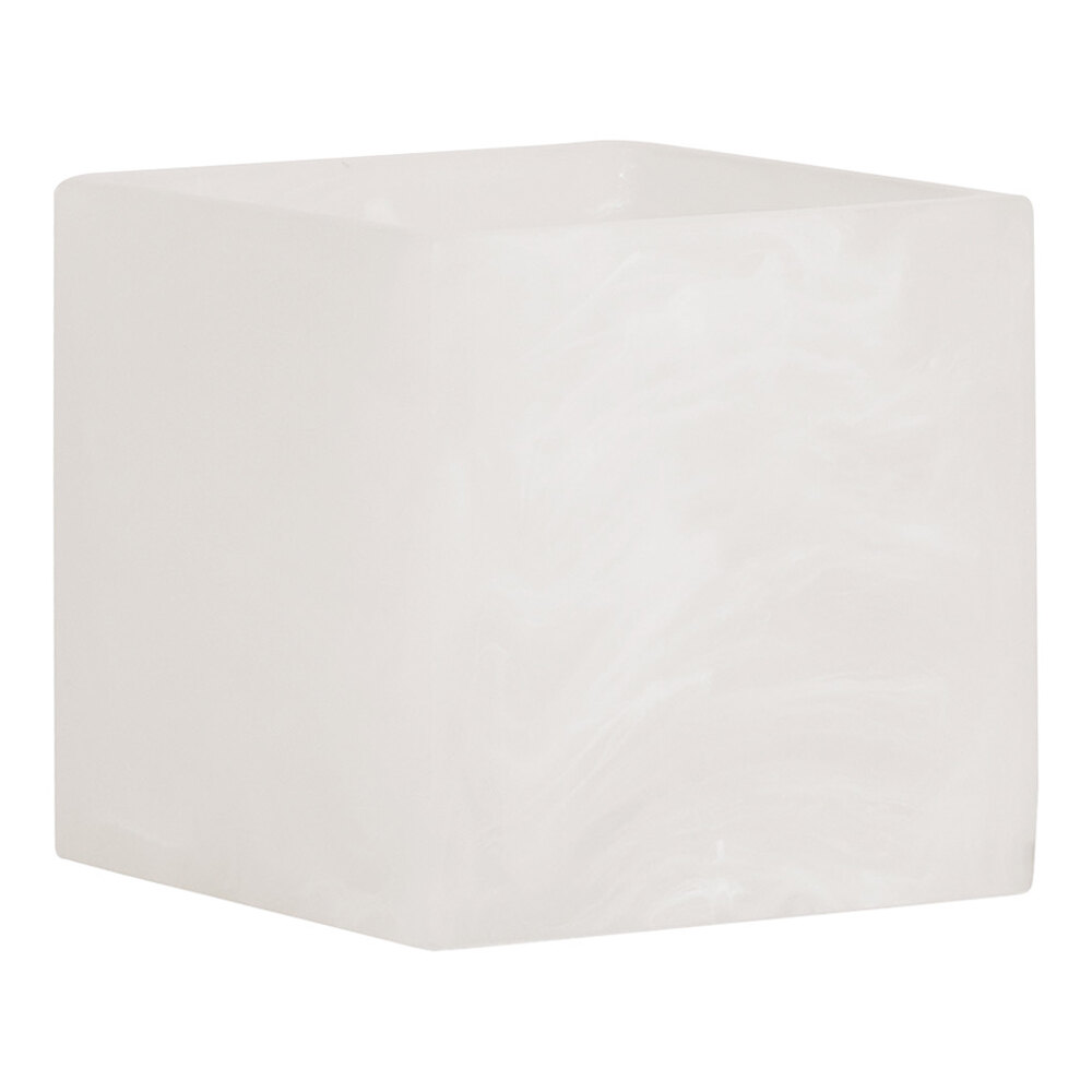 Cal-Mil 22 oz. White Cloud Square Resin Crock / Condiment Jar