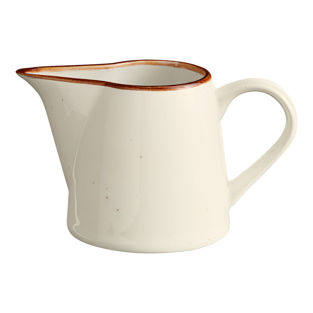 Acopa Keystone 10 oz. Vanilla Bean Porcelain Creamer - 12/Case