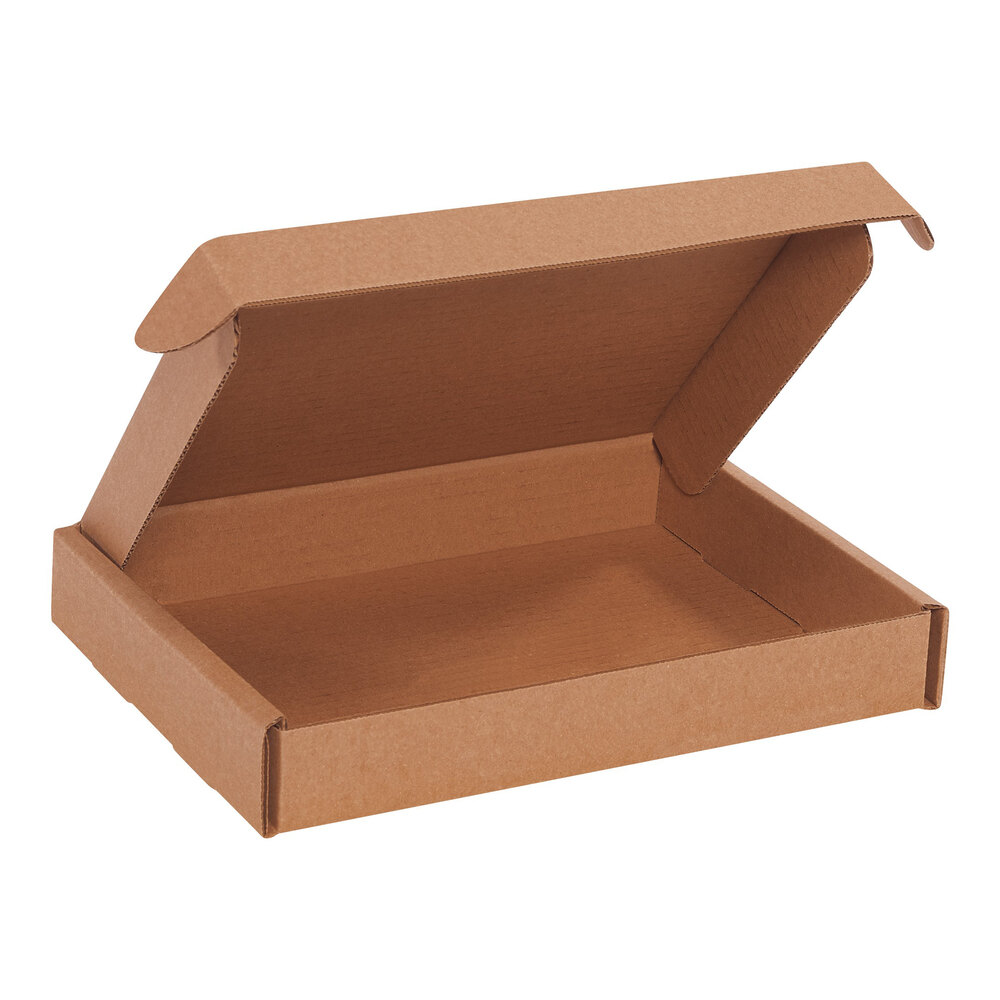 Lavex 10" x 8" x 1 1/2" Kraft Deluxe Corrugated Mailer with Front Locking Tabs - 50/Case