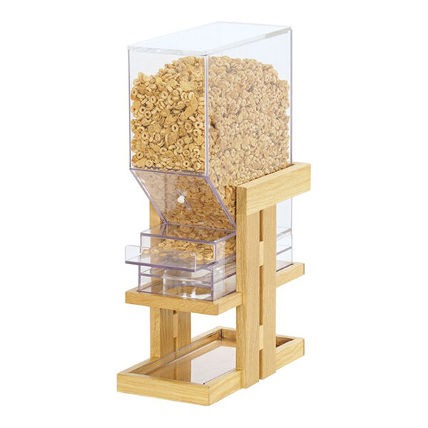 Cal-Mil Sydney 6 Liter Oak Wood Single Canister Pull and Serve Cereal Dispenser 23738-1-21