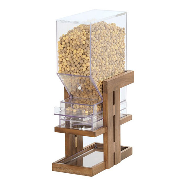 Cal-Mil Sydney 6 Liter Walnut Wood Single Canister Pull and Serve Cereal Dispenser 23738-1-78