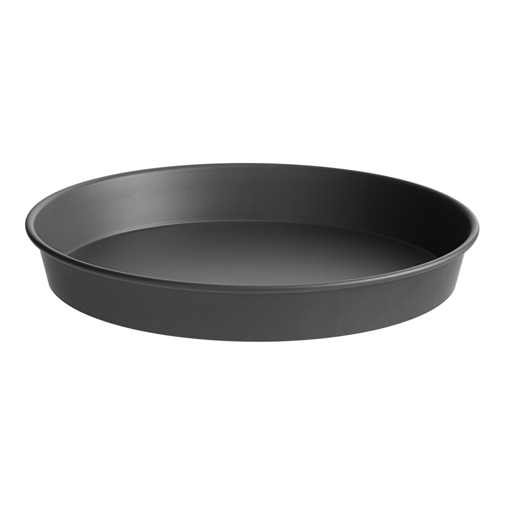American Metalcraft HC90142 14" x 2" Hard Coat Anodized Aluminum Tapered / Nesting Pizza Pan